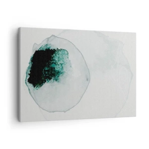 Canvas picture - Abstract water drop with shades of green and black - 70x50cm - In a Waterdrop - Modern wall decoration for the living room and bedroom ARTTOR