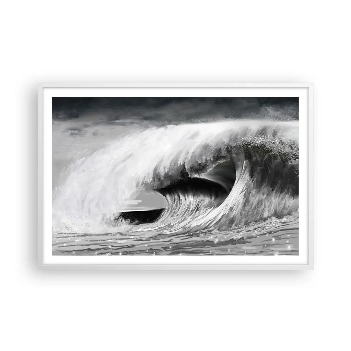 Poster in white frmae - Wrath of the Ocean - 91x61 cm