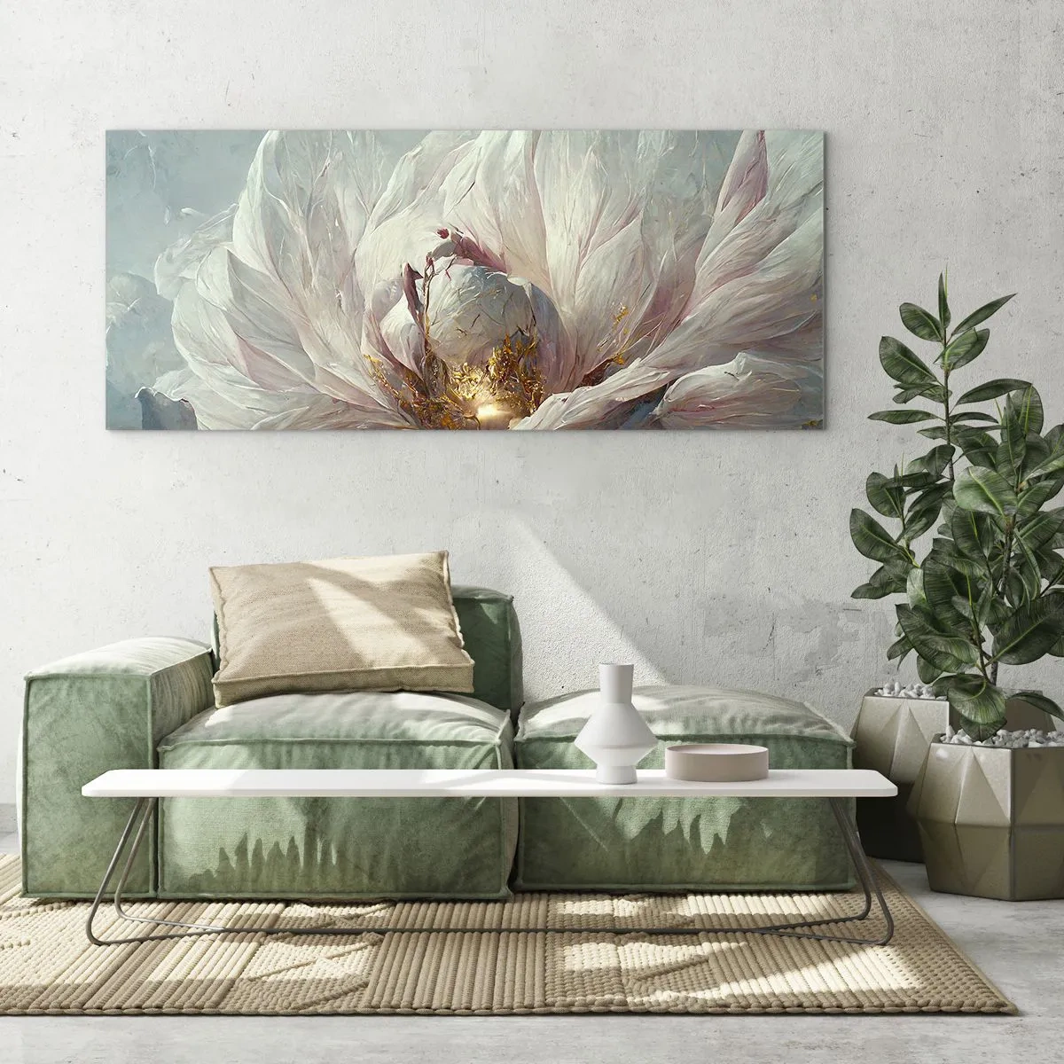 Glass picture - It Blooms Once Every Hunderd Years - 100x40 cm