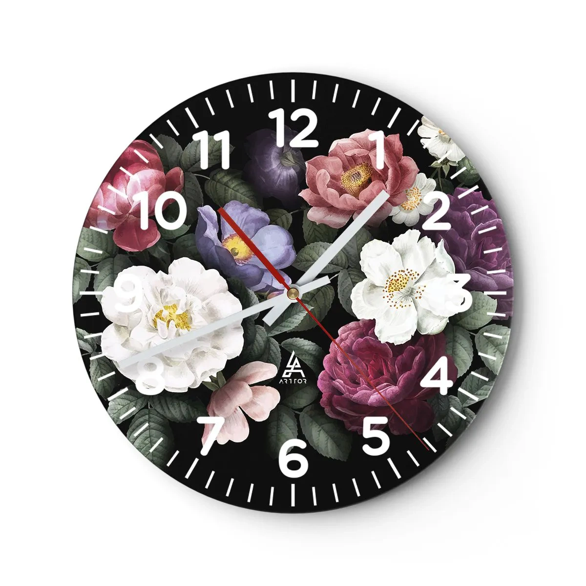Wall clock - Clock on glass - From an English Garden - 30x30 cm