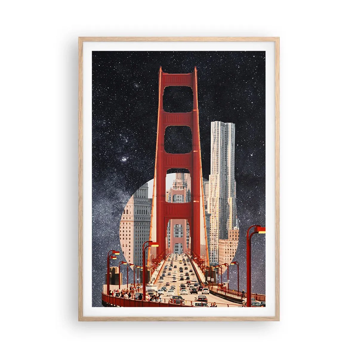 Poster in light oak frame - Always in the Centre - 70x100 cm