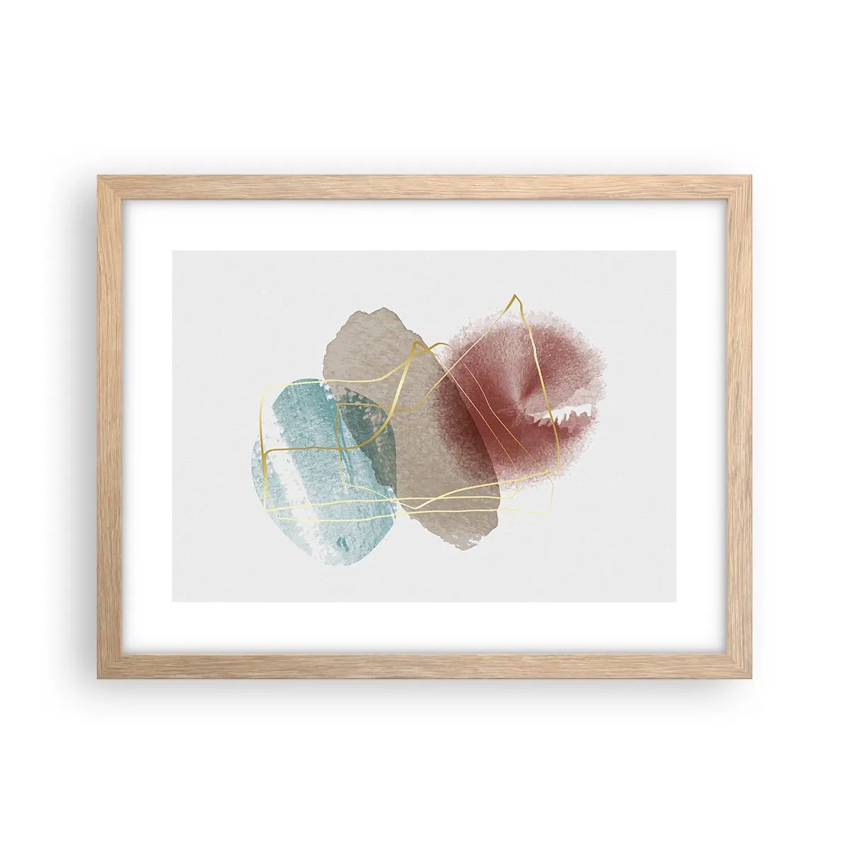Poster in light oak frame - Beads of Space - 40x30 cm