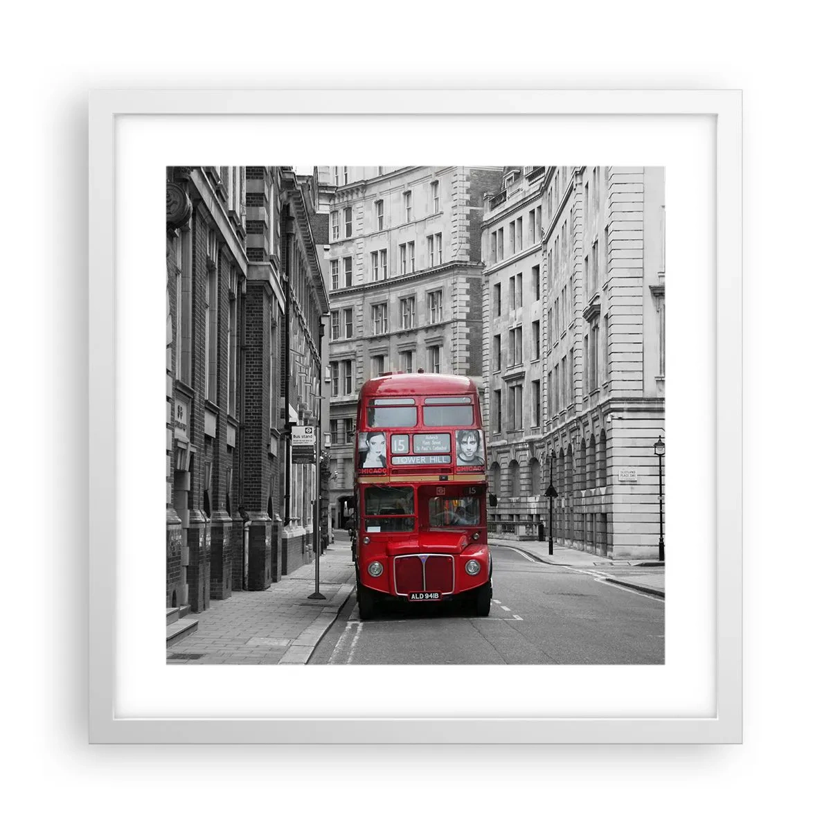 Poster in white frmae - Routine Doesn't Have to Be Grey - 40x40 cm