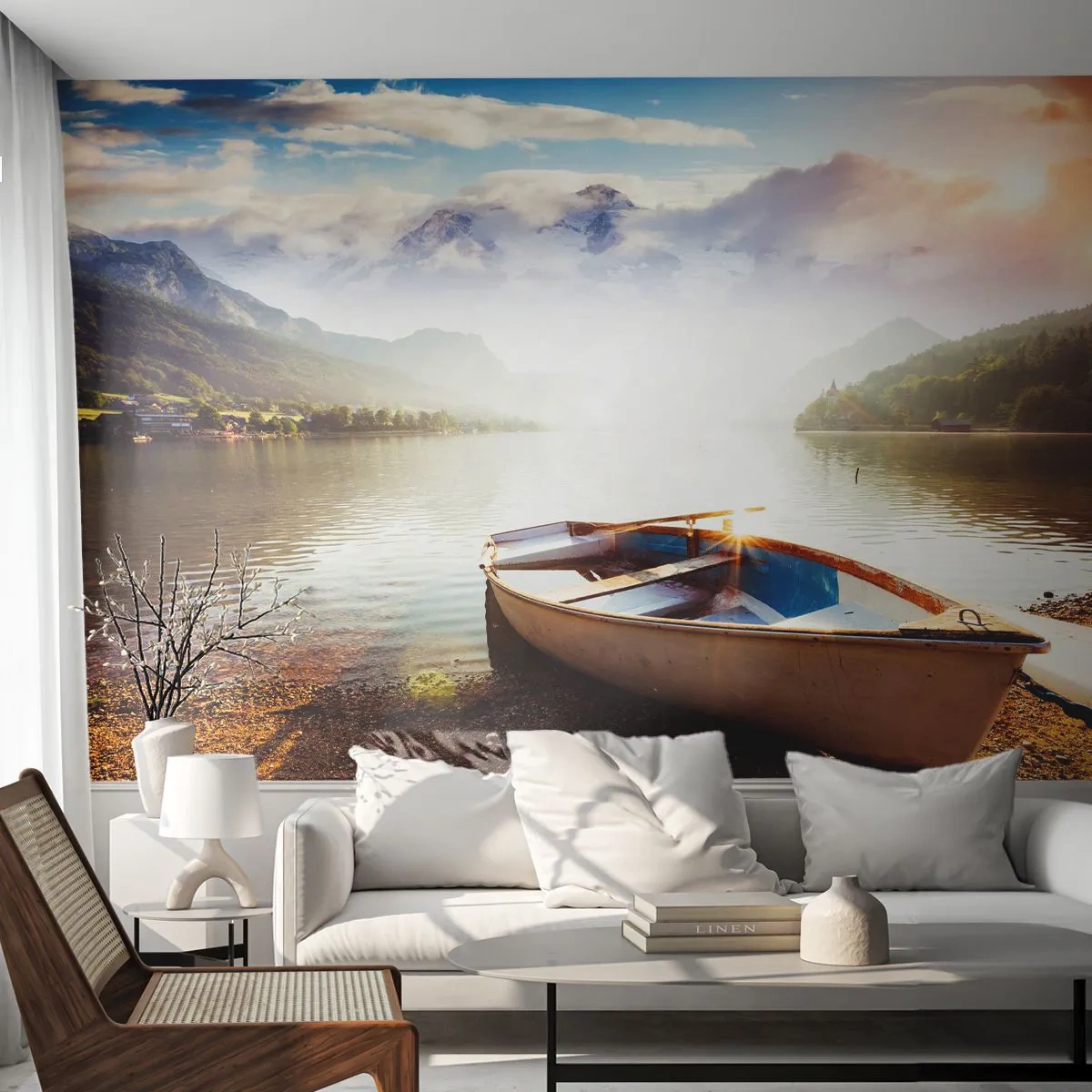 Self-Adhesive Photo Wallpaper Deluxe Sticker - By the Great, Clear Waters - Landscape, Lake, Mountains - 250x175 cm