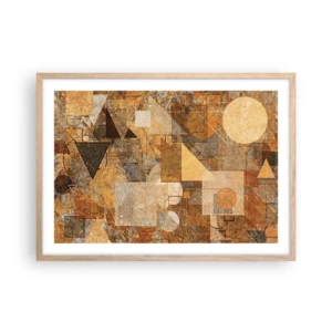 Poster in light oak frame - Cubist Study in Brown - 70x50 cm