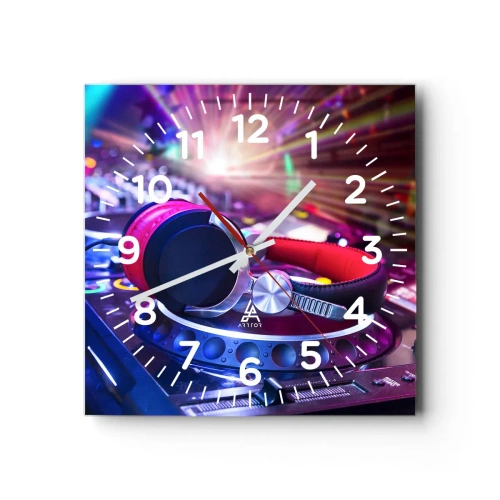 Wall clock - Clock on glass - Get on the Floor - 30x30 cm