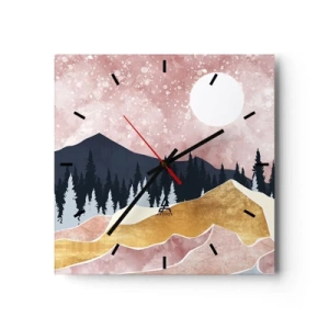 Wall clock - Clock on glass - Night Guard - 40x40 cm