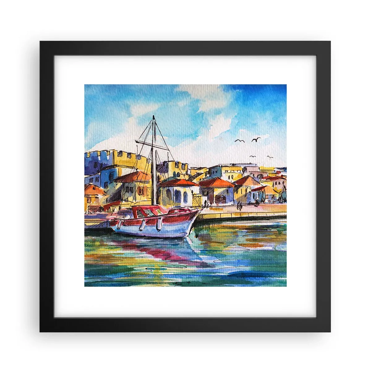 Poster in black frame - Rainbow Afternoon - 30x30 cm