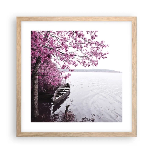 Poster in light oak frame - In Pink Silence - 40x40 cm