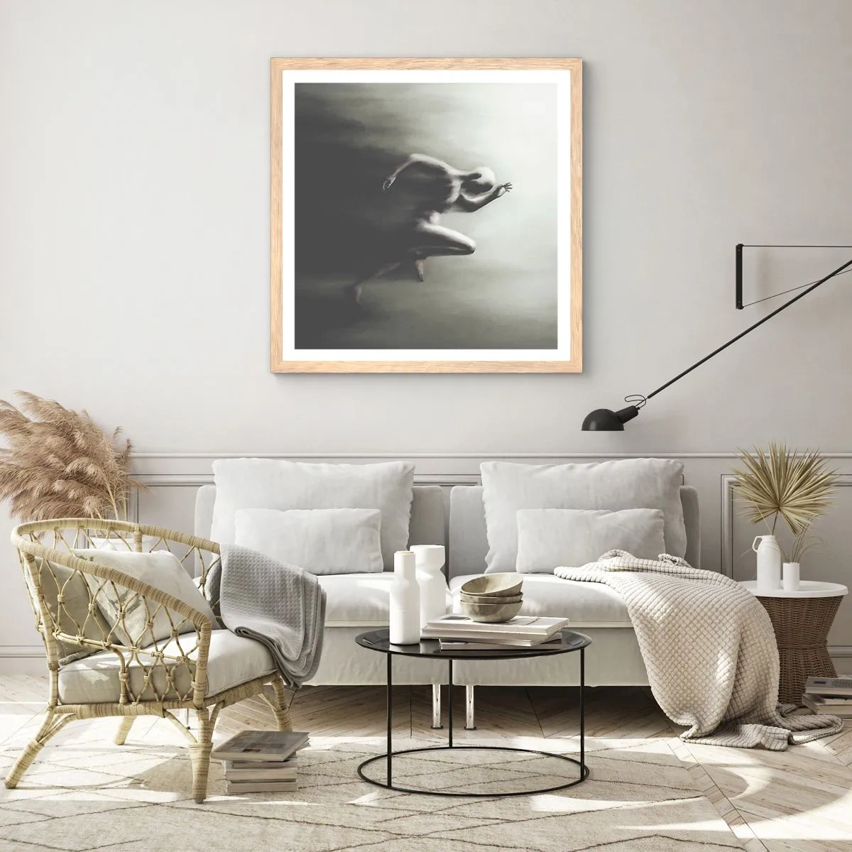 Poster in light oak frame - Unstoppable - 60x60 cm