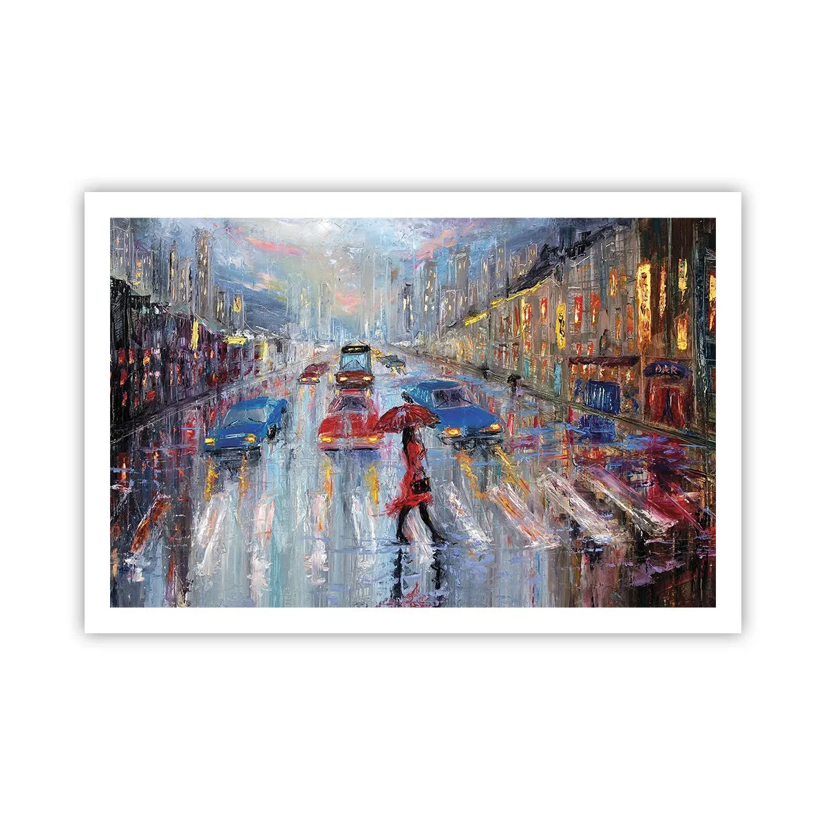 Poster - Rainy Afternoon in a City - 91x61 cm
