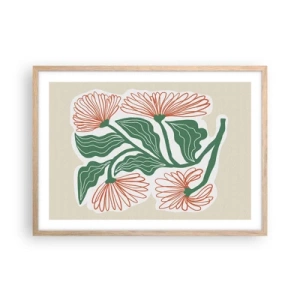 Poster in light oak frame - Folk and Modern - 70x50 cm