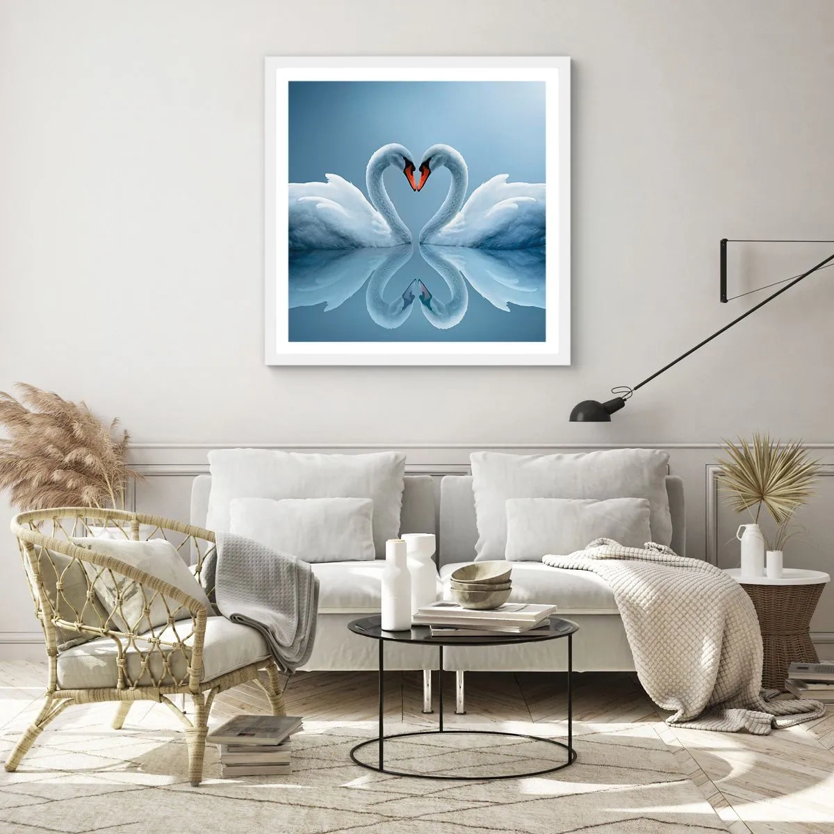 Poster in white frmae - Time for Love - 40x40 cm