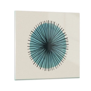 Glass picture - Rays on Blue - 30x30 cm