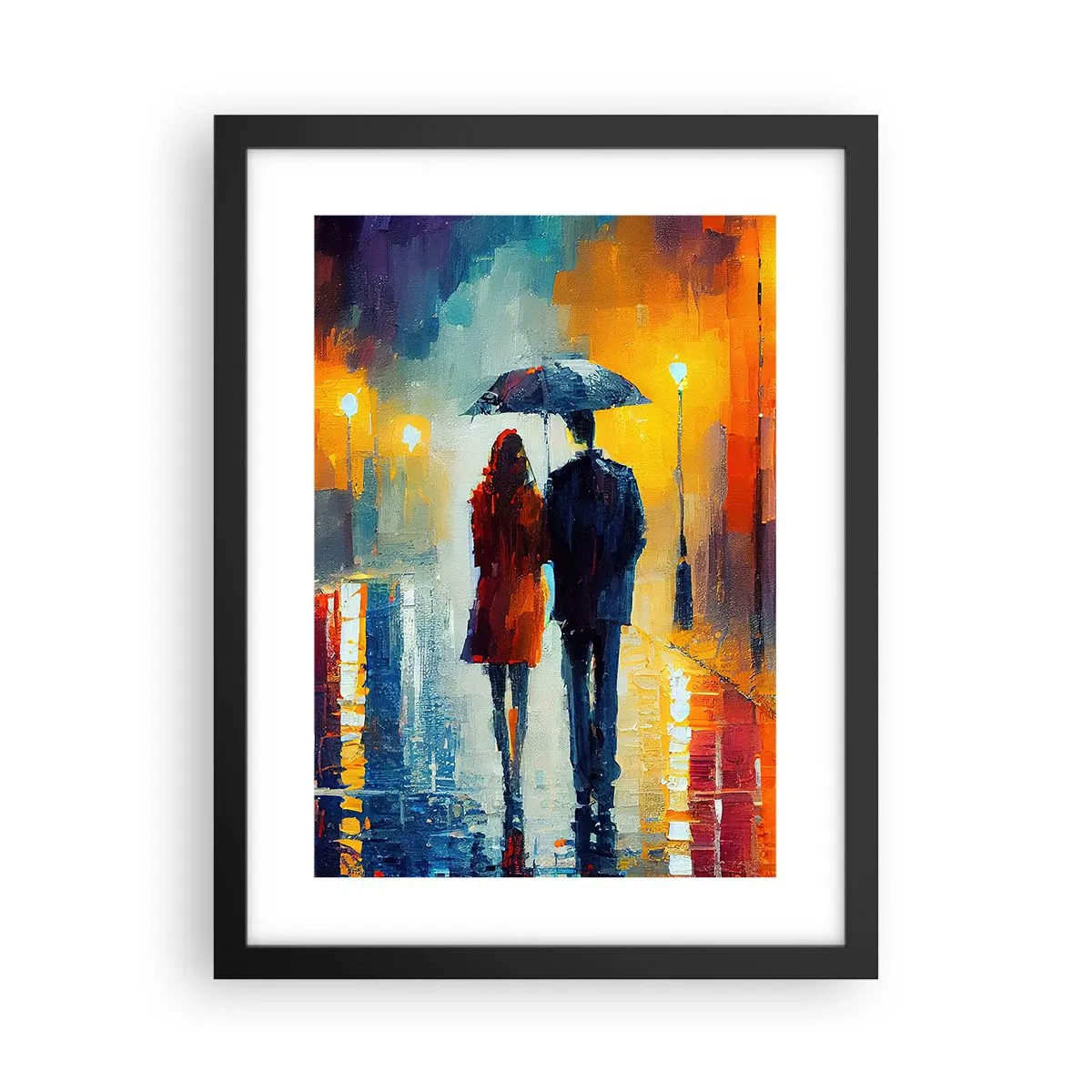 Poster in black frame - Together - Colourful Night - 30x40 cm