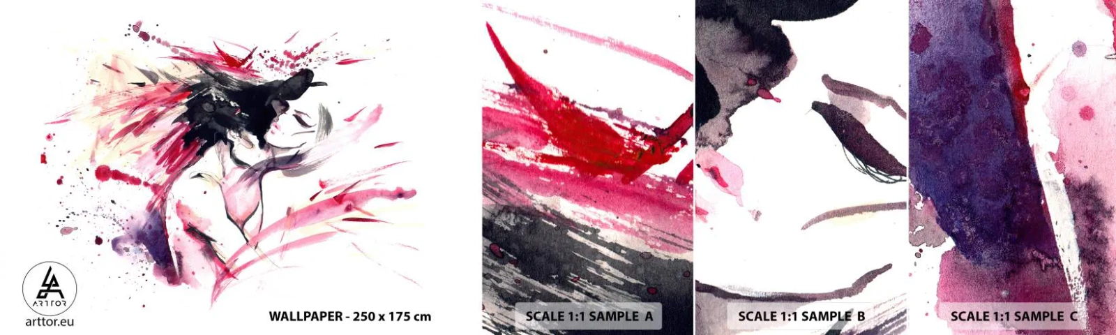 Photo Wallpaper Sample Standard Eco - Love Fulfilment - Abstraction, Woman and Man, Love - 100x30 cm