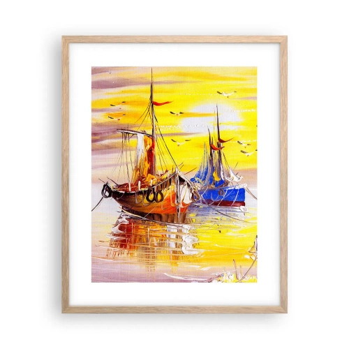 Poster in light oak frame - Deserved Rest in Port - 40x50 cm