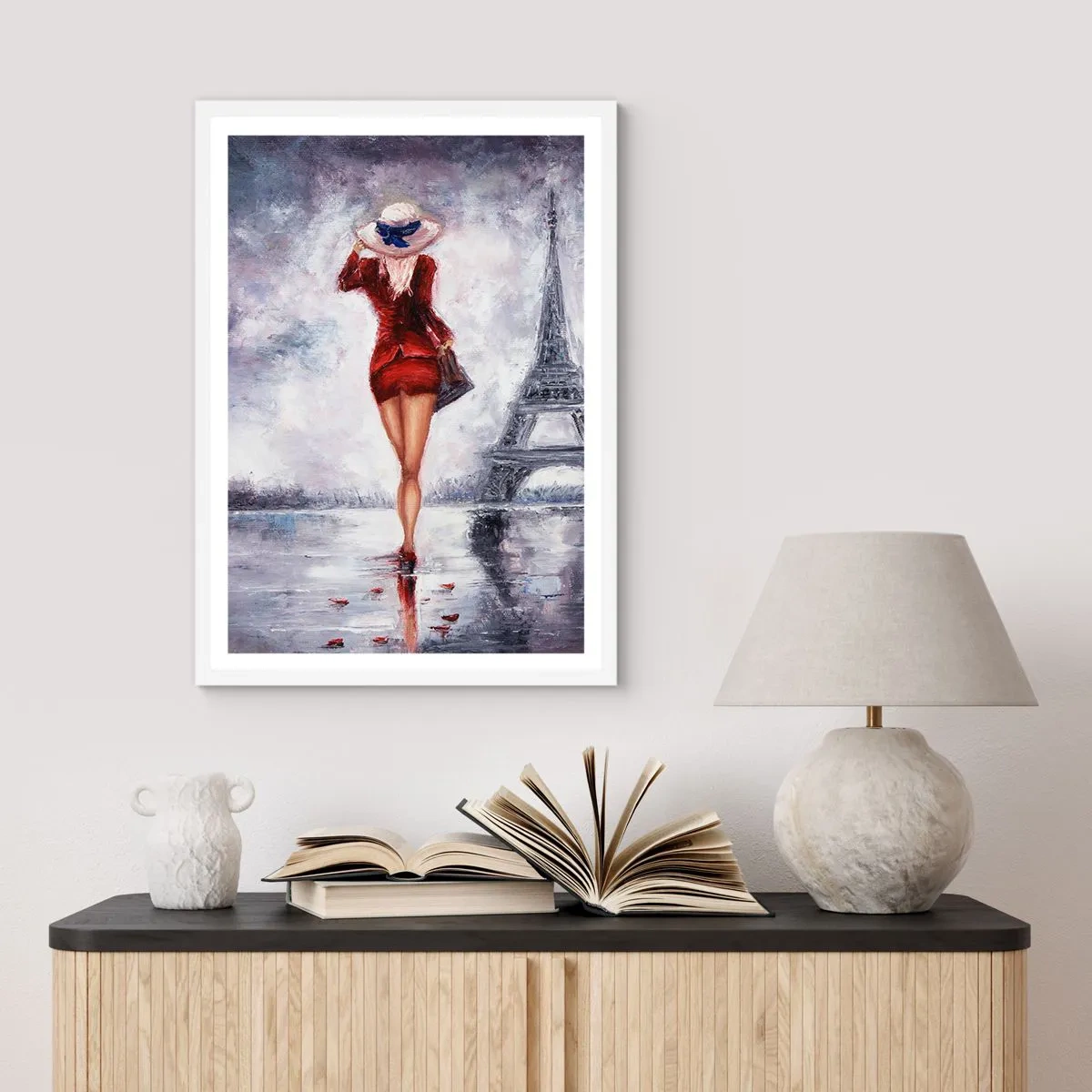 Poster in white frmae - Parisian Symbols - 40x50 cm
