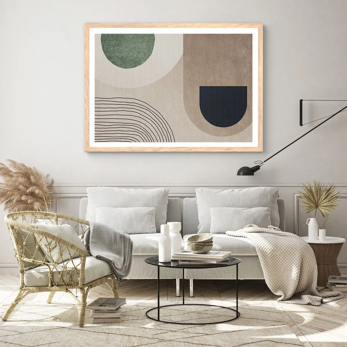 Poster in light oak frame - Gentleness of an Oval - 50x40 cm