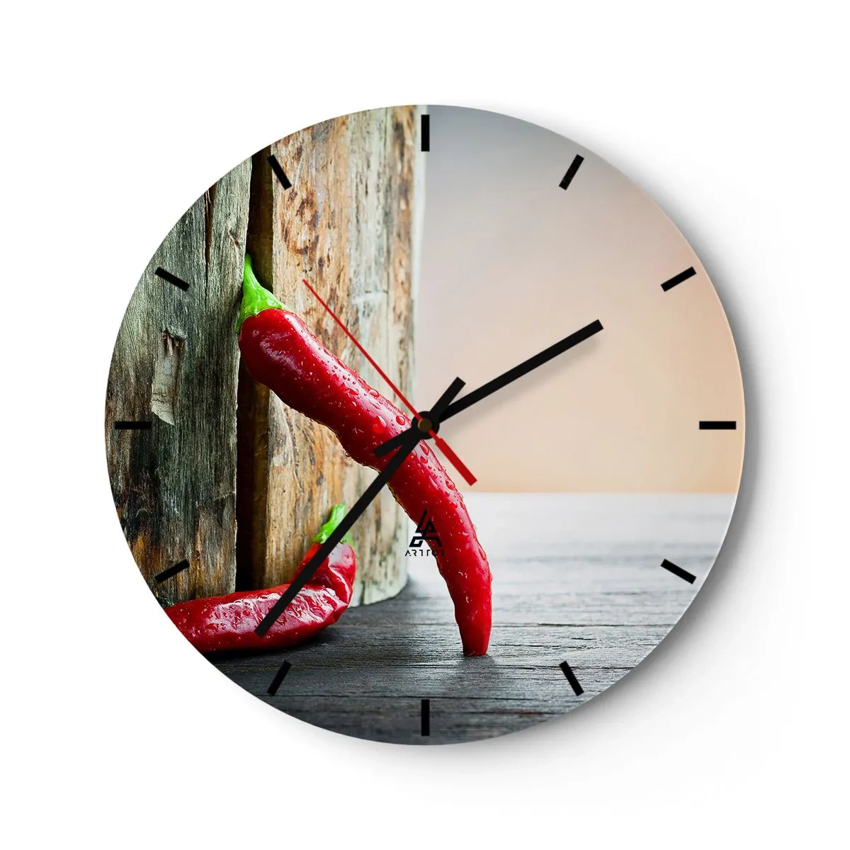 Wall clock - Clock on glass - Red Hot Chilli Peppers - 40x40 cm