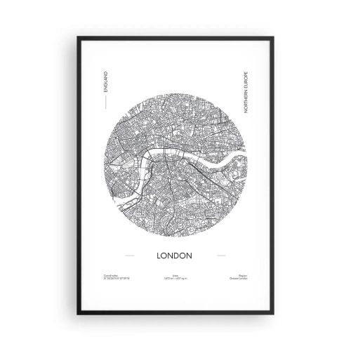 Poster in black frame - Anatomy of London - 70x100 cm