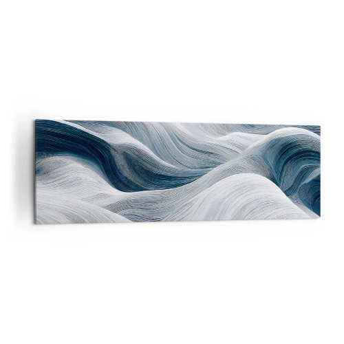 Canvas picture - White and Blue Waves - 160x50 cm