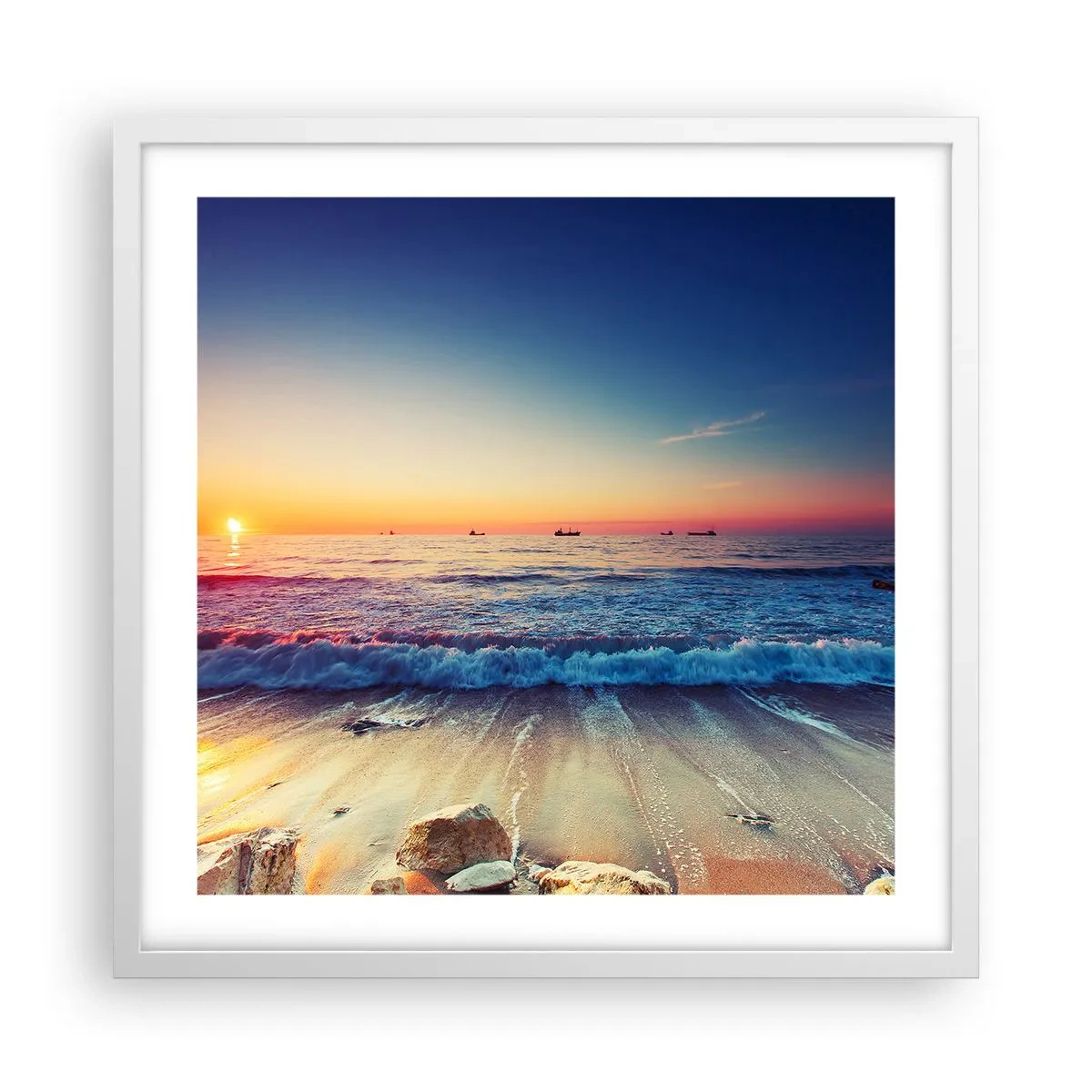 Poster in white frmae - What Is behind the Horizon? - 50x50 cm