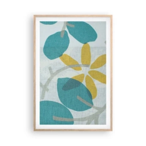 Poster in light oak frame - Among Azure Leaves - 61x91 cm