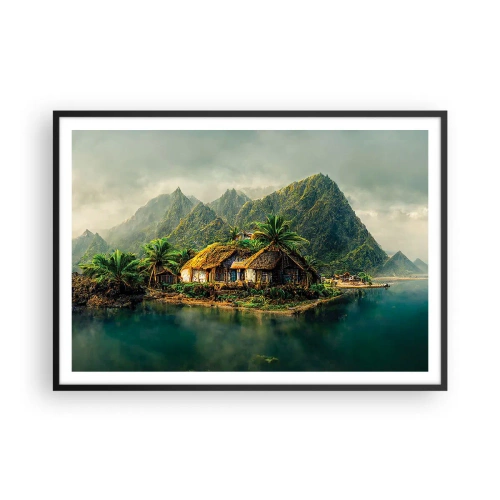 Poster in black frame - Tropical Paradise - 100x70 cm