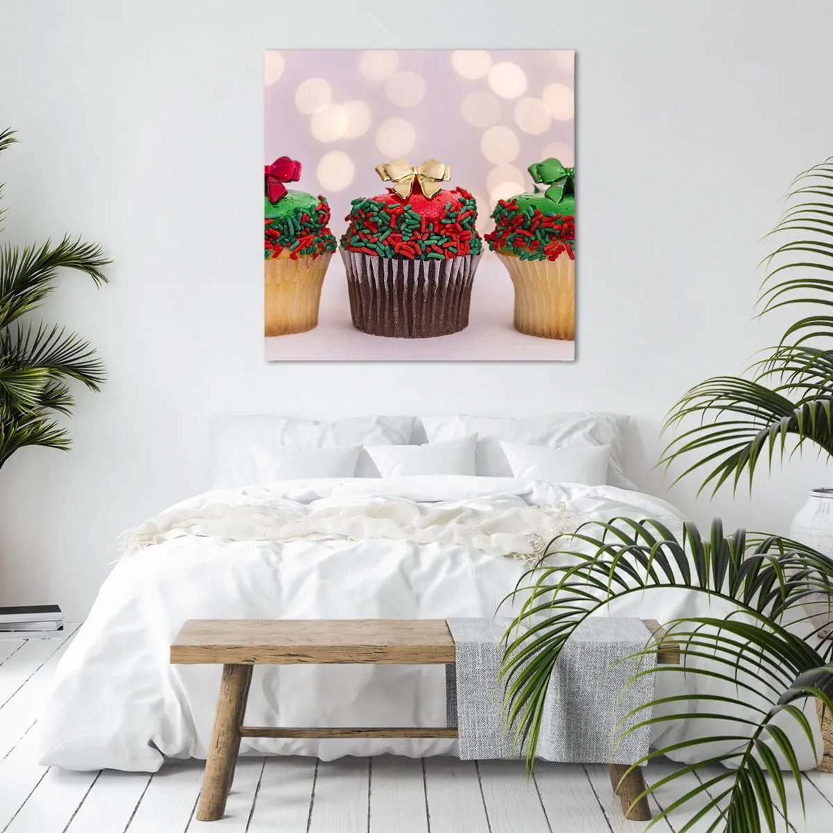 Canvas picture - Cakes with a Bow - 40x40 cm