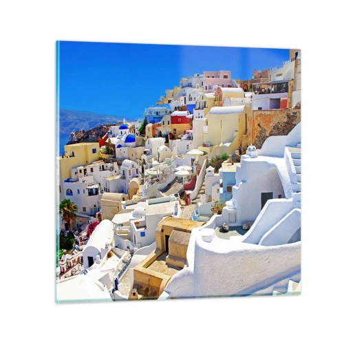 Glass picture - Draming of a Greek Summer - 40x40 cm