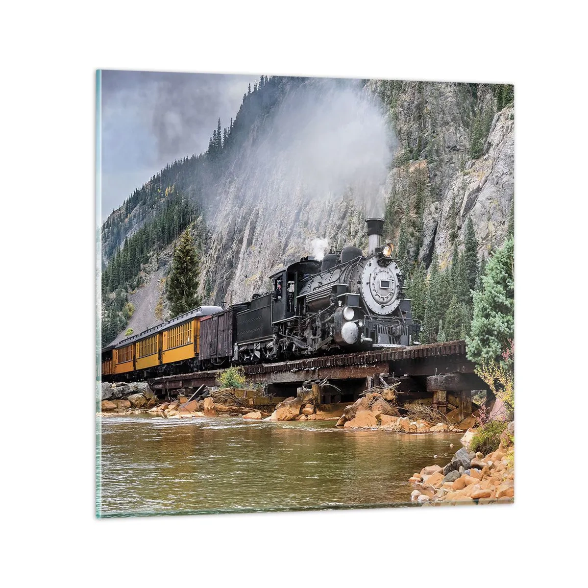 Glass picture - Where Are You off to? - 30x30 cm