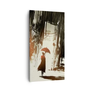 Canvas picture - Poetry of a Red Umbrella - 55x100 cm