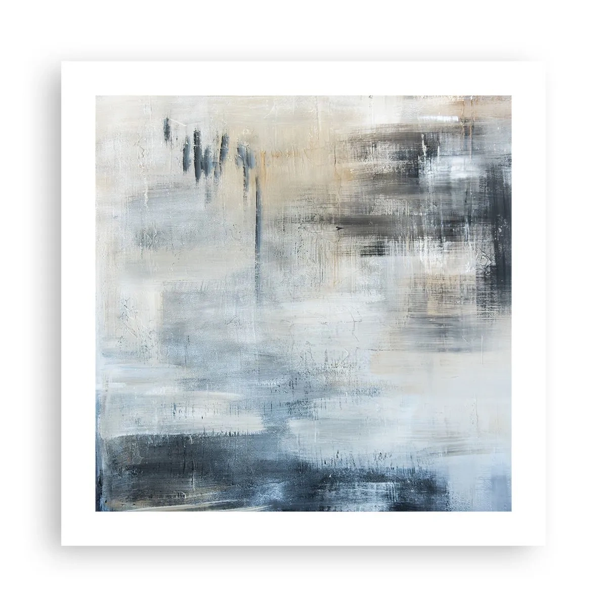 Poster - Behind the Curtain of Blue - 50x50 cm