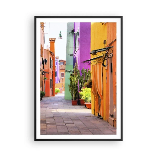 Poster in black frame - Rainbow Alley - 70x100 cm