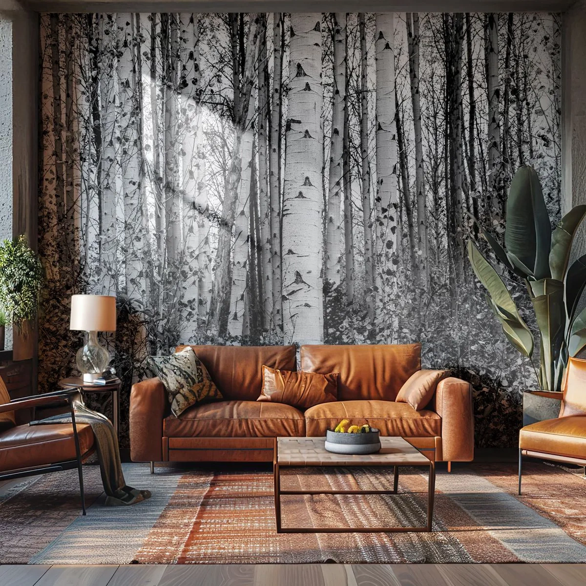 Photo Wallpaper Standard Eco - Birch Colonnade - Forest, Birch, Nature - 450x315 cm