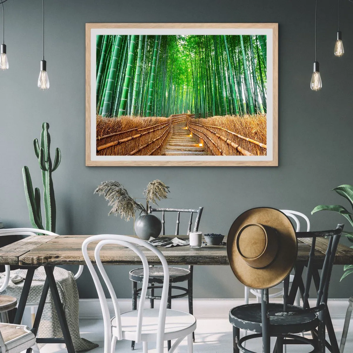 Poster in light oak frame - Essence of Asian Nature - 40x30 cm