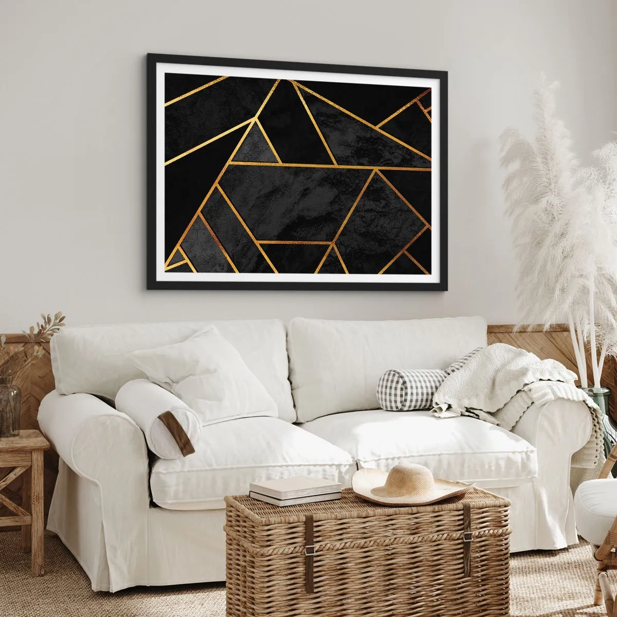 Poster in black frame - Darkness and Brighness - 70x50 cm