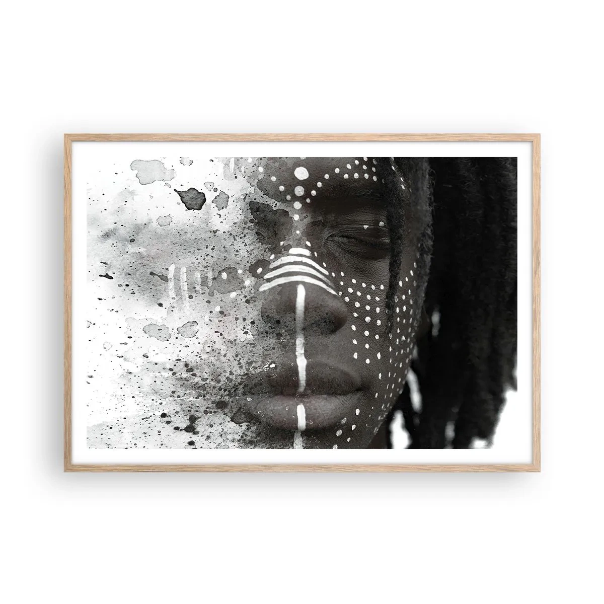 Poster in light oak frame - Dsicover Primordial Spirit - 100x70 cm