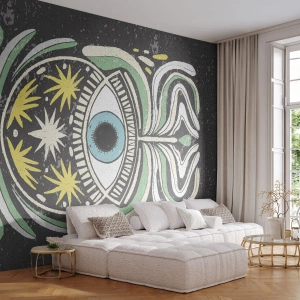 Custom Wallpaper Premium Sand - Tribal Rituals - Boho, Eye, Pastel