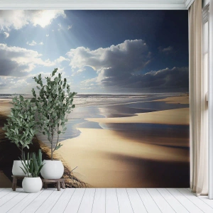 Self-Adhesive Photo Wallpaper Deluxe Sticker - Beach, Wild Beach - Beach, Sea, Dunes - 100x70 cm