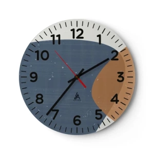 Wall clock - Clock on glass - Ovals and Intersections - 30x30 cm