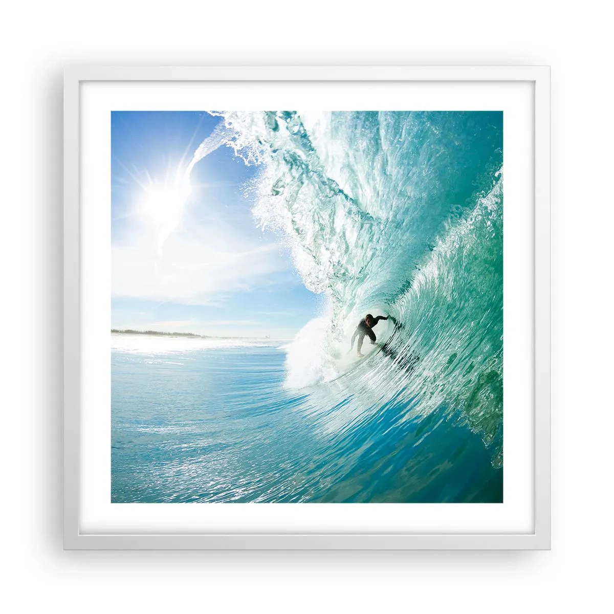 Poster in white frmae - Riding the Wave - 50x50 cm