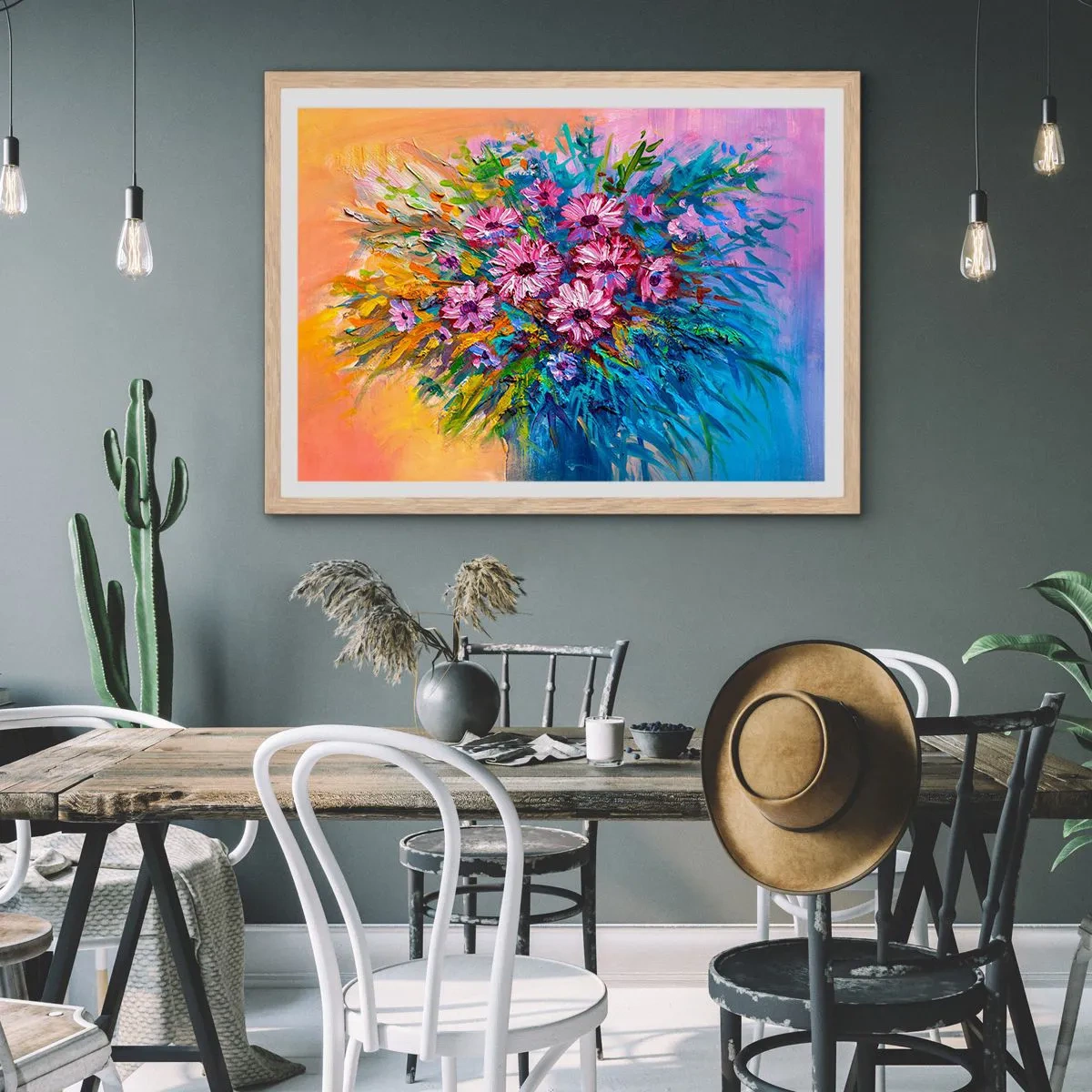 Poster in light oak frame - Energy of Life - 40x30 cm