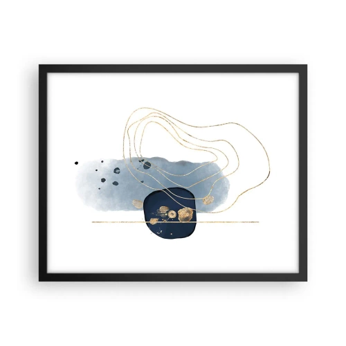 Poster in black frame - Blue and Gold Fantasy - 50x40 cm