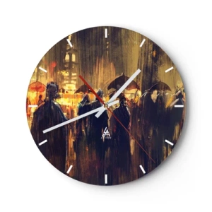 Wall clock - Clock on glass - Followers of the Rain - 40x40 cm