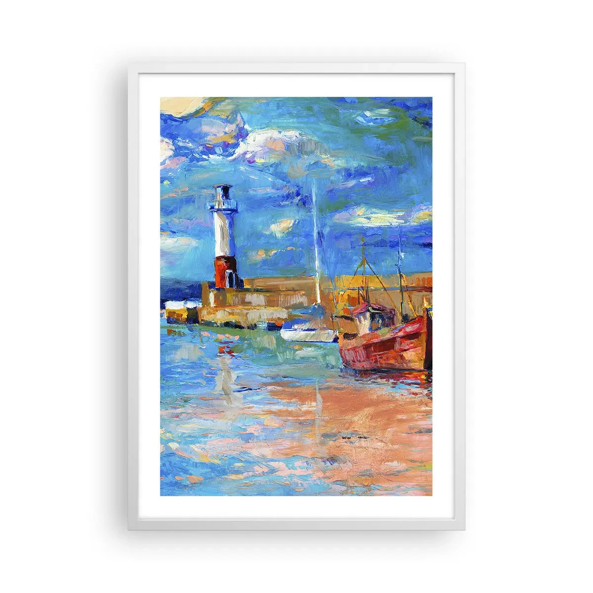 Poster in white frmae - Afternoon in a Rainbow Bay - 50x70 cm