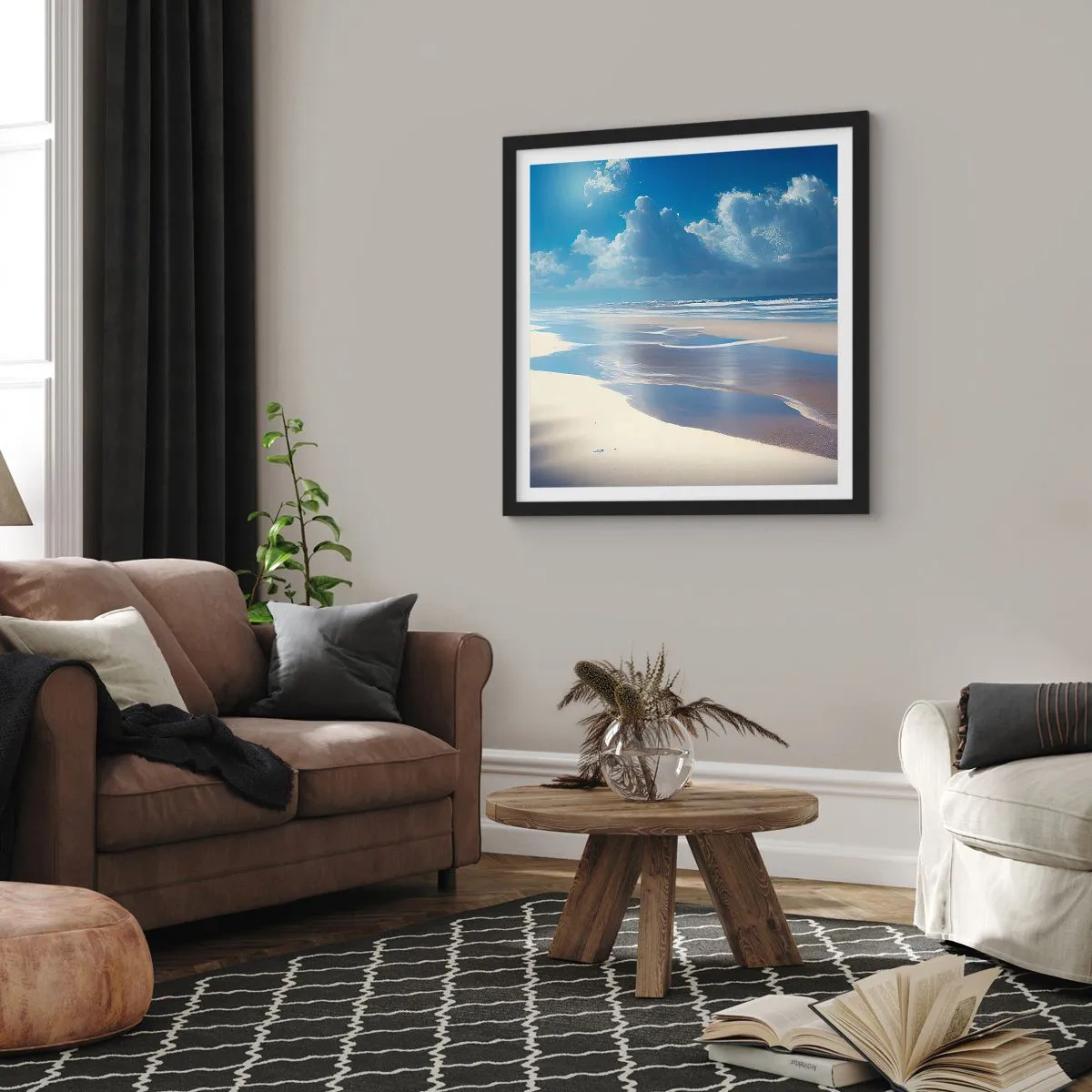 Poster in black frame - Paradise Holiday - 30x30 cm