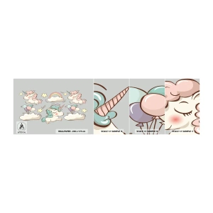 Photo Wallpaper Sample Self-Adhesive Deluxe Sticker - For Sure They Exist… - For children, Unicorn, Fairy tale - 100x30 cm