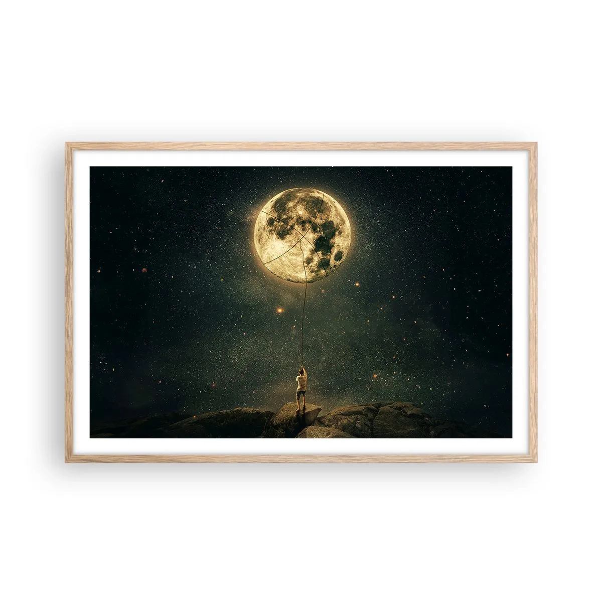 Poster in light oak frame - One that Stole the Moon - 91x61 cm